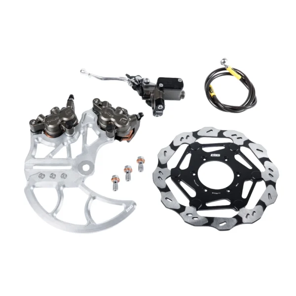 EBG Rear Brake Kit Dual Caliper V1 – Rotor V3.0 – Raw Silver
